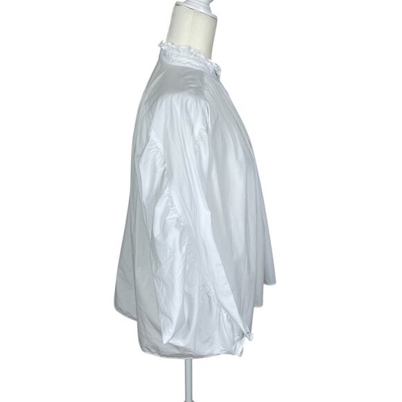 Zara Cotton Poet Blouse Women's Size XS Oversized Ruffle Romantic Boho Whimsy - Picture 6 of 12